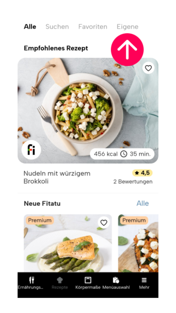 Neue Version von Fitatu - rezeptkatalog