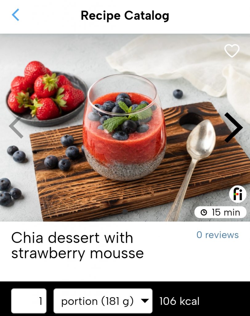 Chia dessert with strawberry mousse fitatu