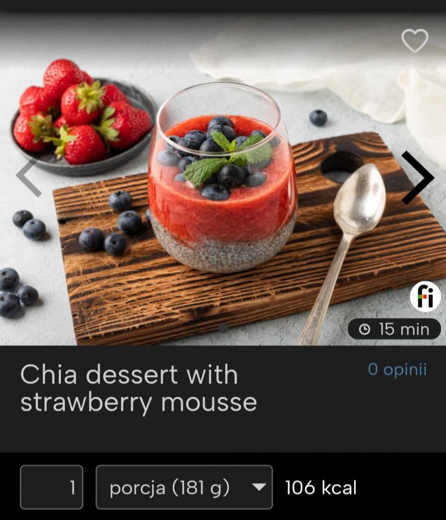 Chia dessert with strawberry mousse fitatu