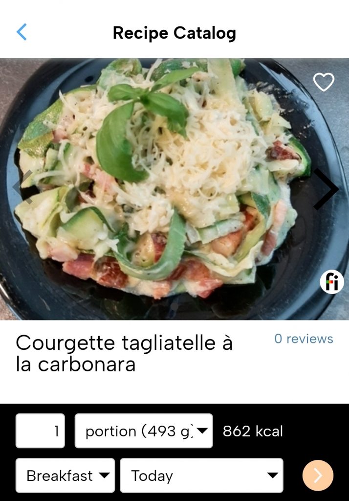 Courgette tagliatelle à la carbonara fitatu