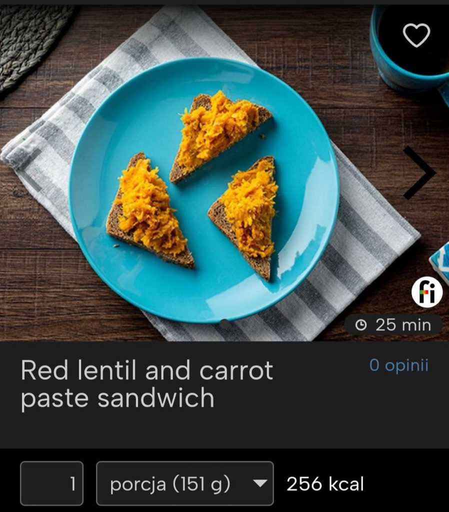 lentil and carrot paste sandwich