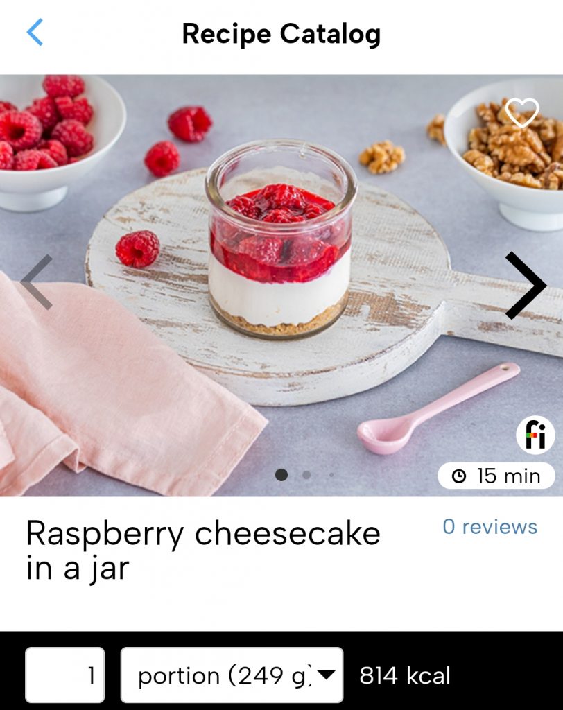 Raspberry cheesecake in jar fitatu