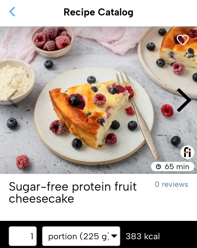 Sugar-free protein fruit cheesecake fitatu