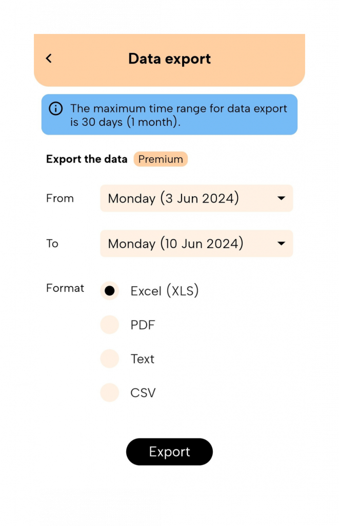 New version of Fitatu - data export