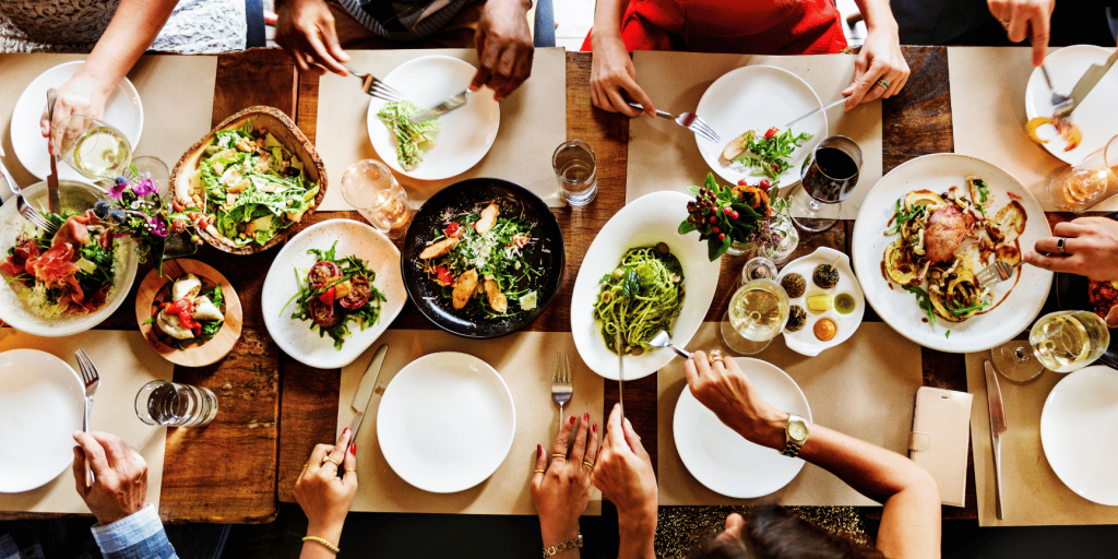 dishes in a restaurant