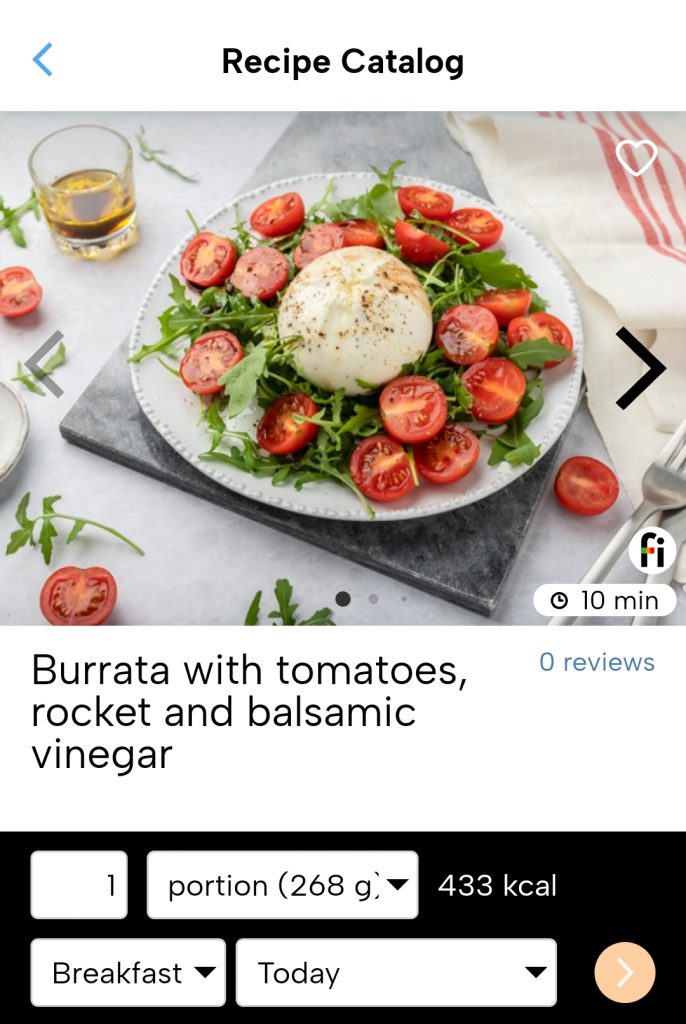 Burrata with tomatoes, rocket and balsamic vinegar fitatu