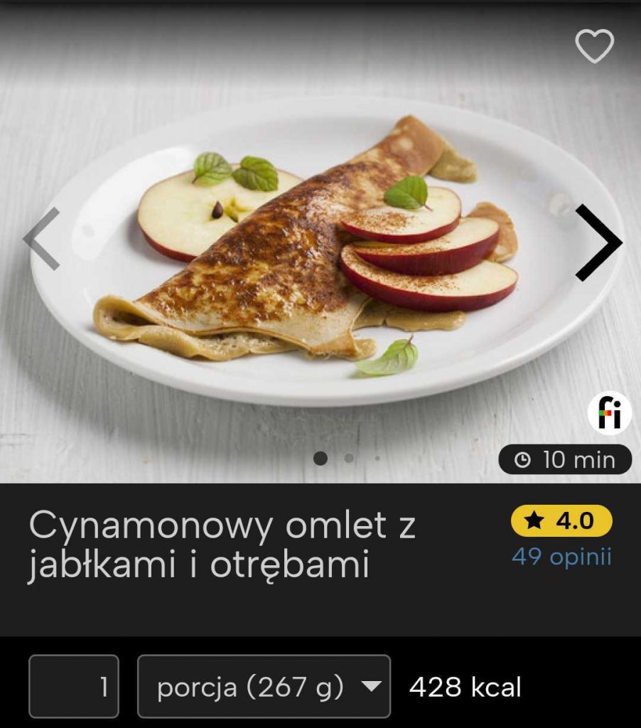 CYNAMONOWY OMLET Z JABŁKIEM I OTRĘBAMI fitatu