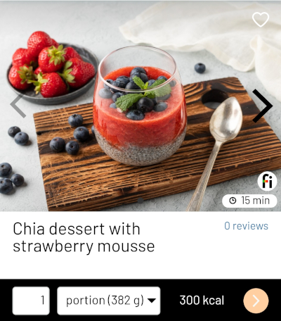 Chia dessert with strawberry mousse sugar-free sweet