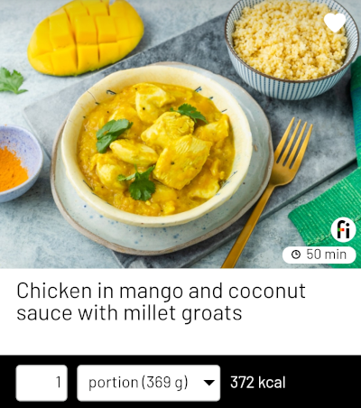 Chicken in mango sauce fitatu