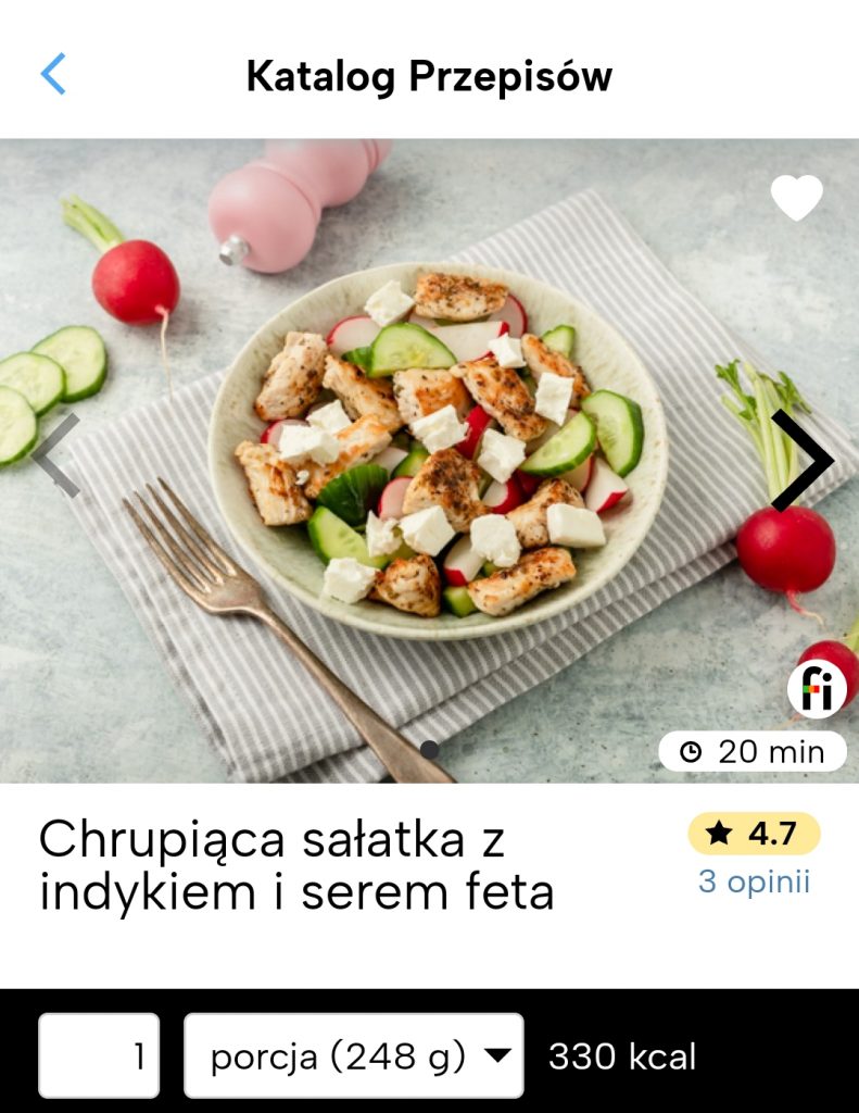 Chrupiąca sałatka z indykiem i serem feta fitatu