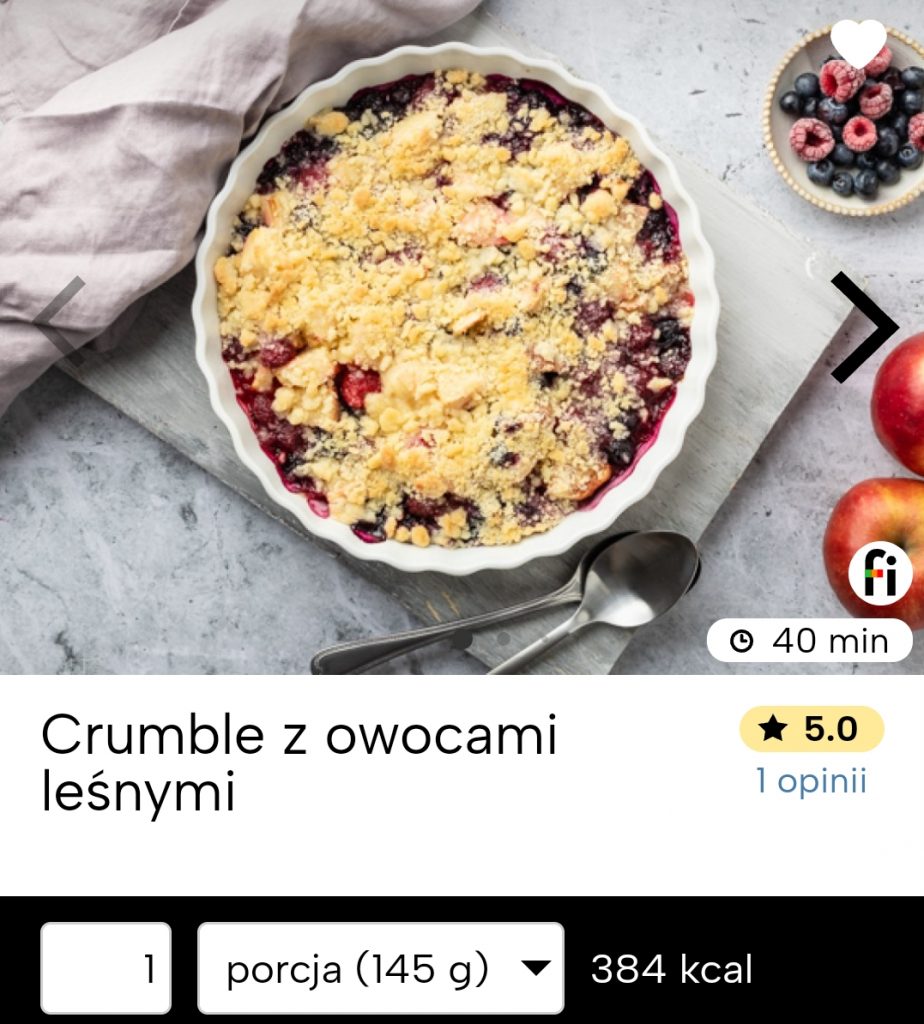 Crumble z owocami leśnymi walentynki przepisy fitatu