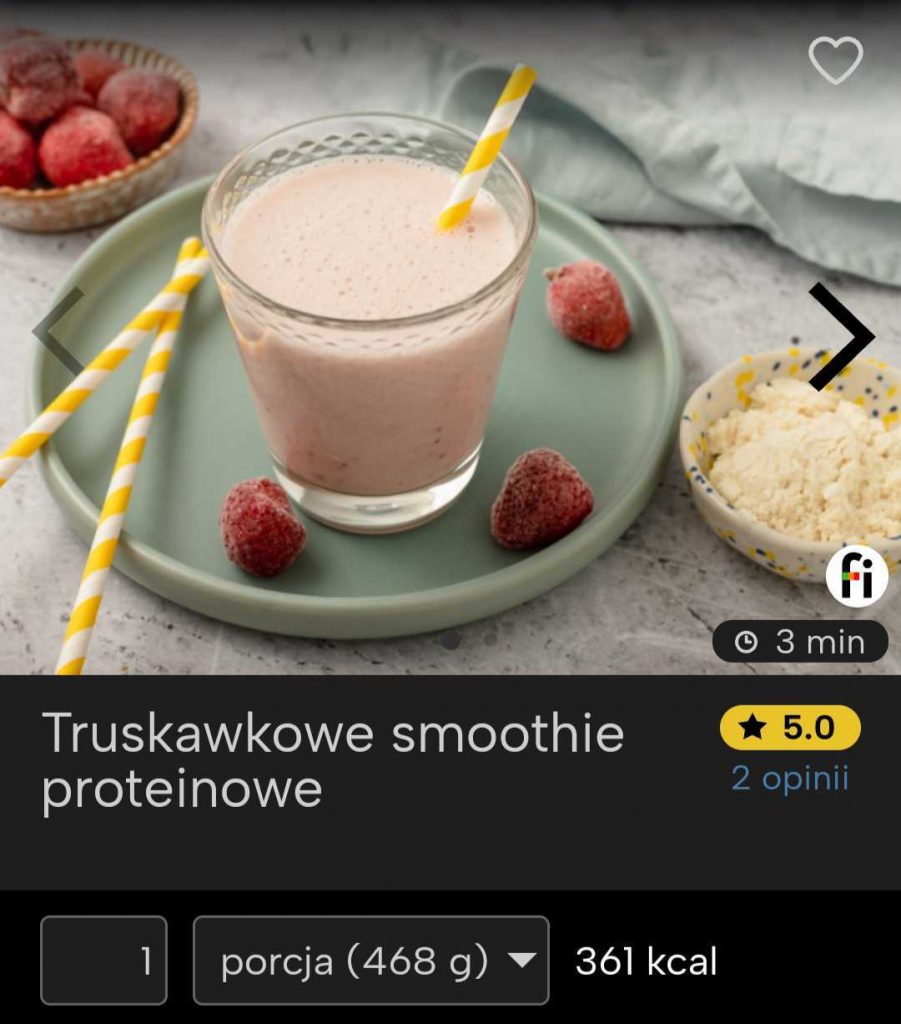 Dieta wege Truskawkowe smoothie proteinowe Fitatu