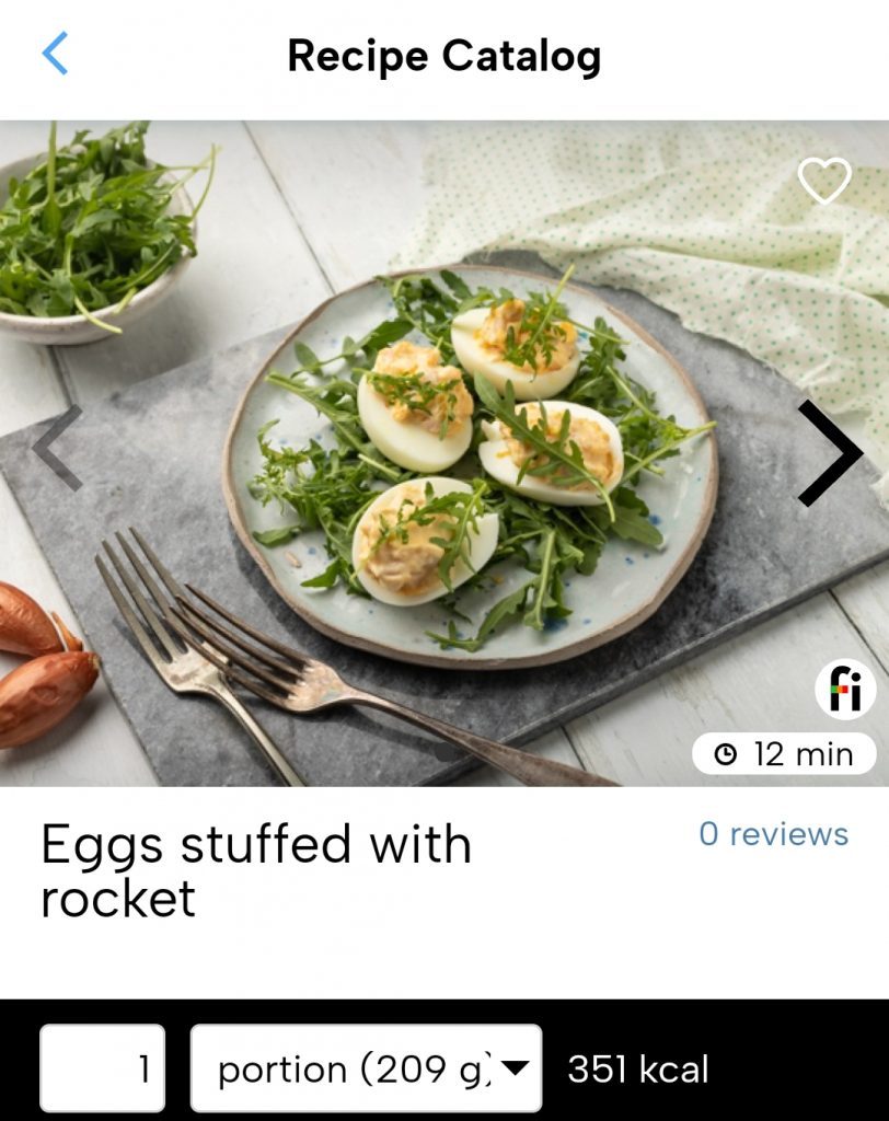 Eggs stuffed with rocket fitatu