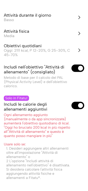 Nuova versione di Fitatu