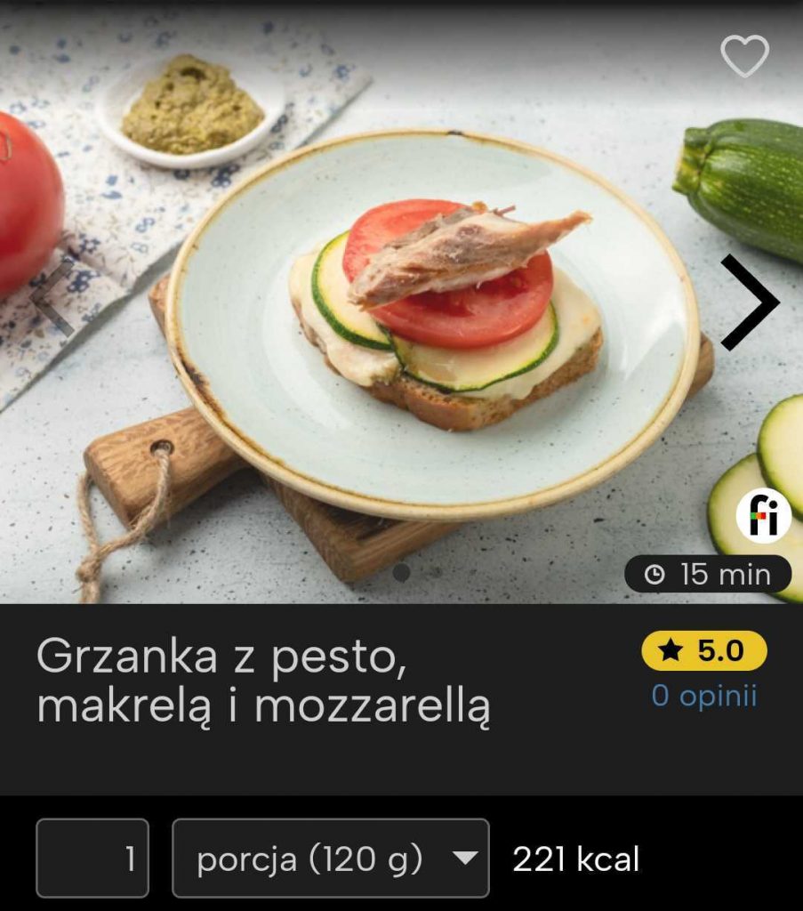 GRZANKA Z PESTO, MAKRELĄ I MOZZARELLĄ fitatu