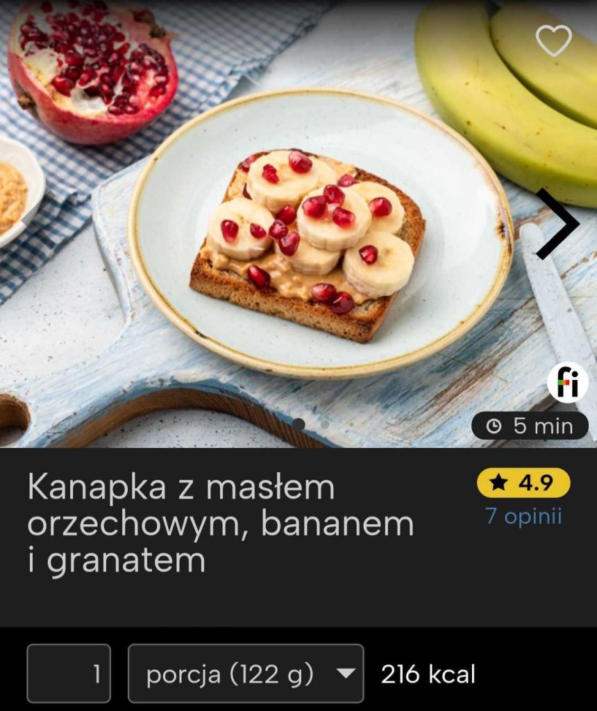 Kanapka z masłem orzechowym, bananem i granatem