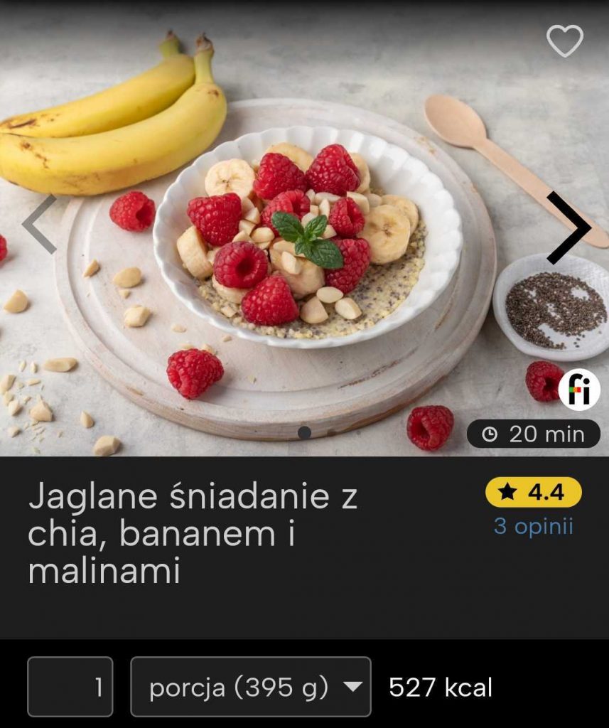 JAGLANE ŚNIADANIE Z CHIA, BANANEM I MALINAMI fitatu