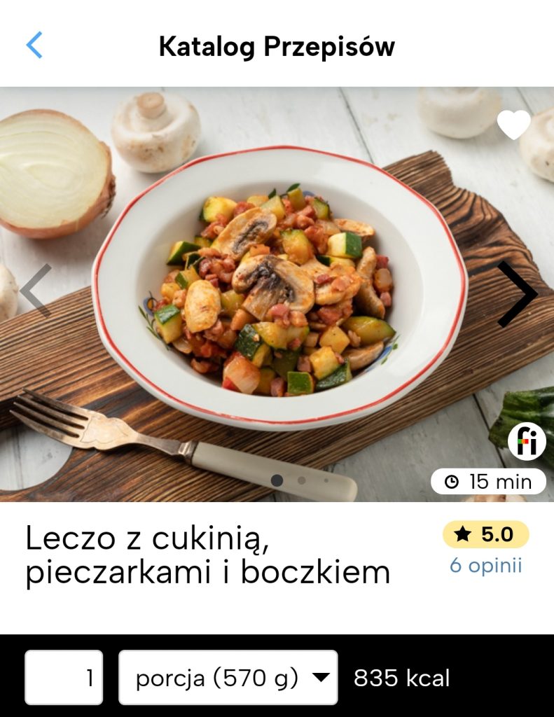 Leczo z cukinią, pieczarkami i boczkiem fitatu