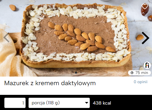 Mazurek z kremem daktylowym