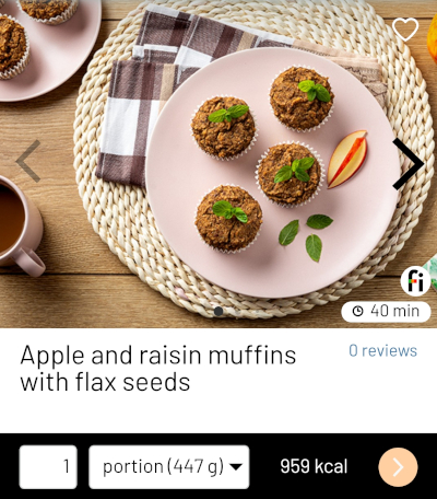 Apple and raisin muffins with flax seeds Fitatu app