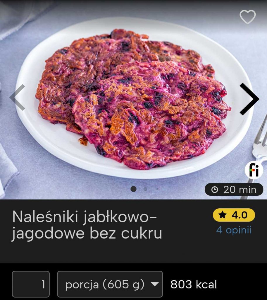 NALEŚNIKI JABŁKOWO-JAGODOWE BEZ CUKRU fitatu