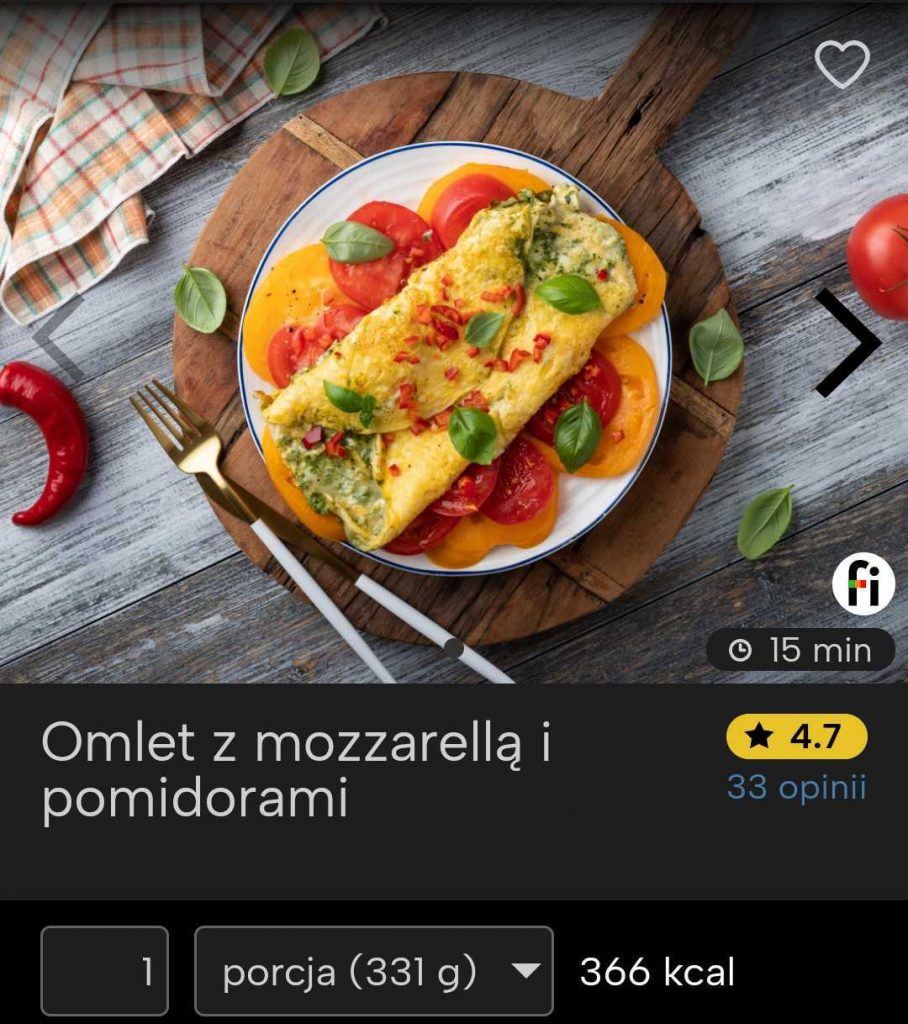 OMLET Z MOZZARELLĄ I POMIDORAMI fitatu
