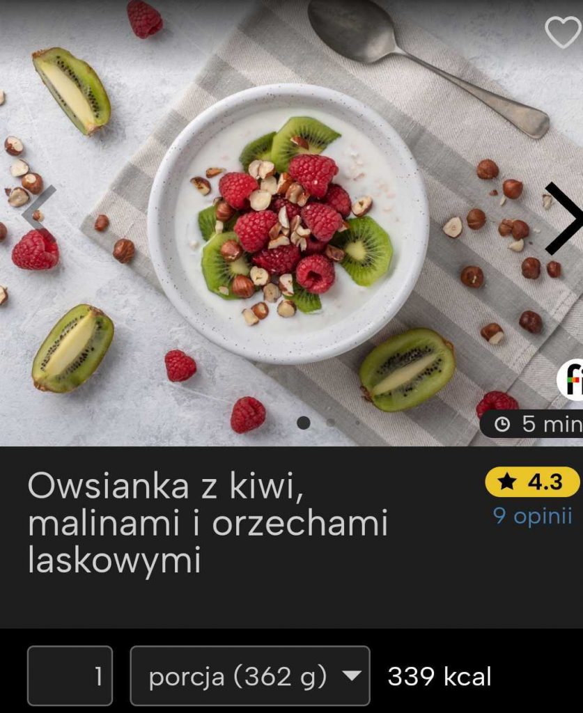 • OWSIANKA Z KIWI, MALINAMI I ORZECHAMI LASKOWYMI fitatu