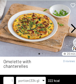 Omelette with chanterelles Fitatu App