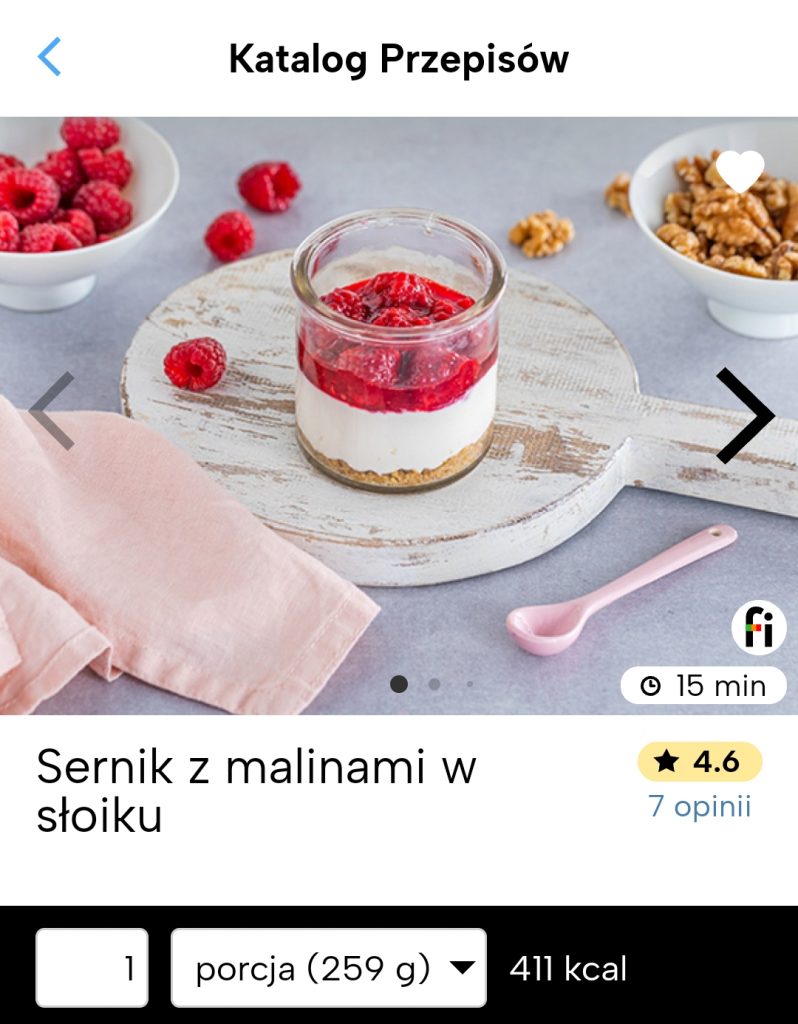 Sernik z malinami w słoiku fitatu