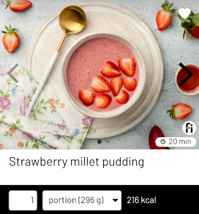 Strawberry millet pudding fitatu
