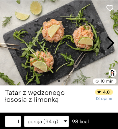 Tatar z wędzonego łososia z limonką fitatu