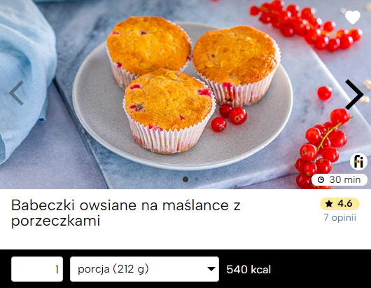 Babeczki owsiane na maślance z porzeczkami fitatu