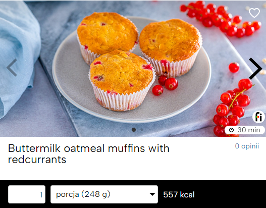 Buttermilk oatmeal muffins with redcurrants