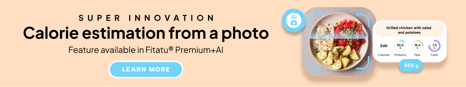 Calorie estimation from a photo