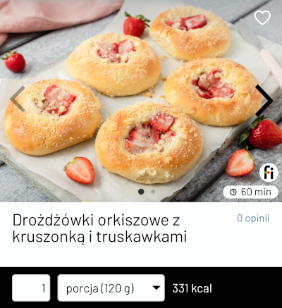 Drożdżówki orkiszowe z kruszonką i truskawkami zdrowe przekąski na halloween fitatu