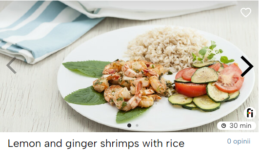 Lemon and ginger shrimps with rice