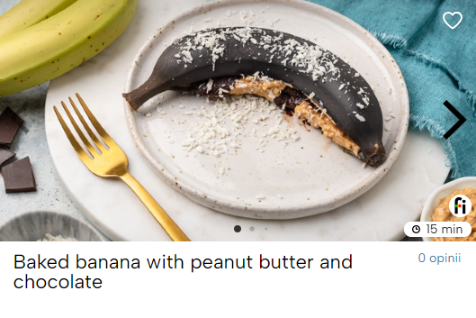 Baked banana with peanut butter and chocolate
