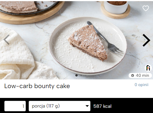 Low-carb bounty cake Fitatu