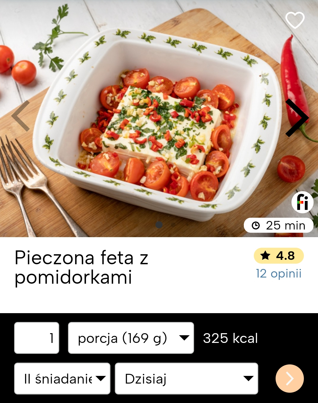 Pieczona feta z pomidorkami Fitatu