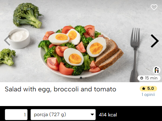 Salad with egg, broccoli and tomato fitatu