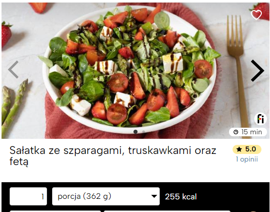 Sałatka ze szparagami, truskawkami oraz fetą fitatu