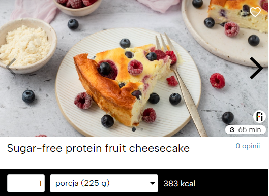 Sugar-free protein fruit cheesecake Fitatu