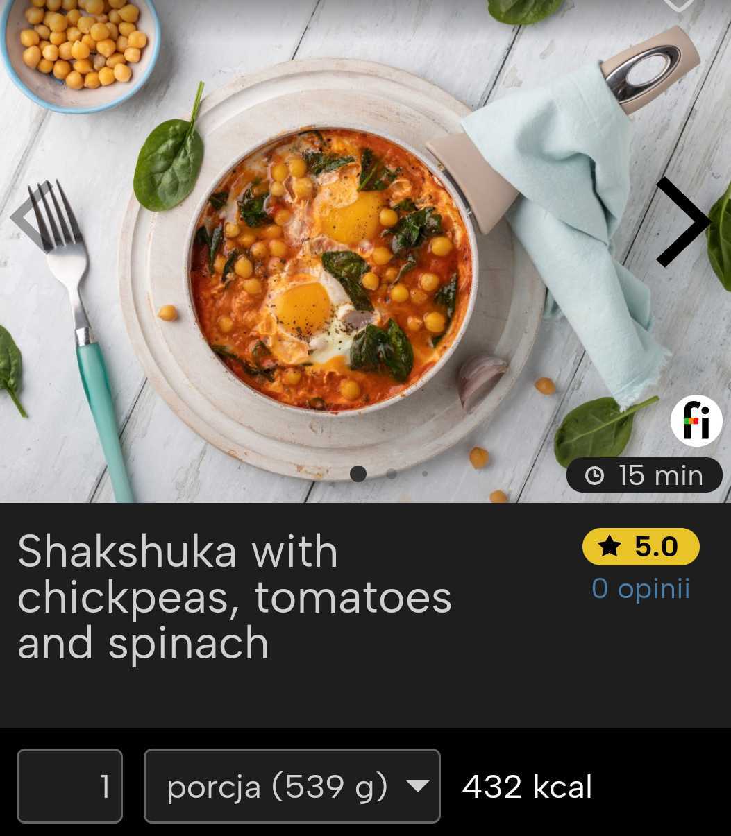 shakshuka with chickpeas, tomatoes and spinach fitatu