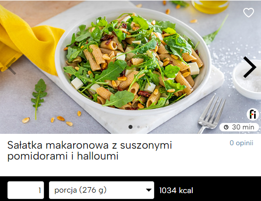 Sałatka makaronowa z suszonymi pomidorami i halloumi fitatu