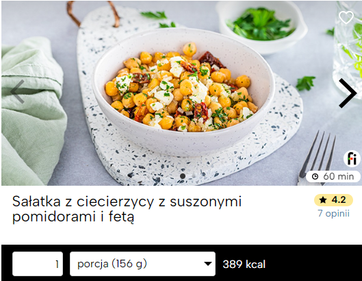 Sałatka z ciecierzycy z suszonymi pomidorami i fetą fitatu