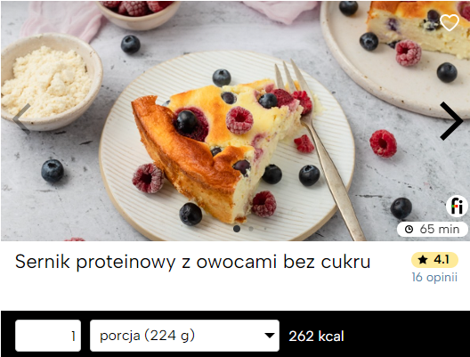 Sernik proteinowy z owocami bez cukru fitatu