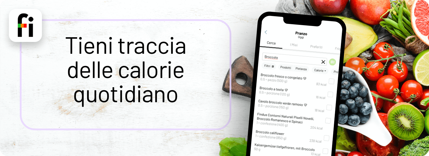 Traccia le tue calorie ogni giorno